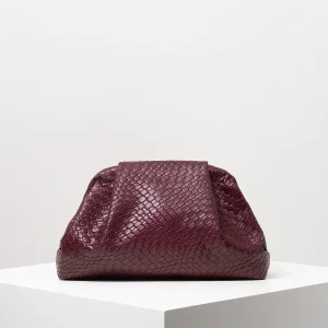 Borsa Clutch Donna Intrecciata Vintage Bordeaux Elegante Capiente