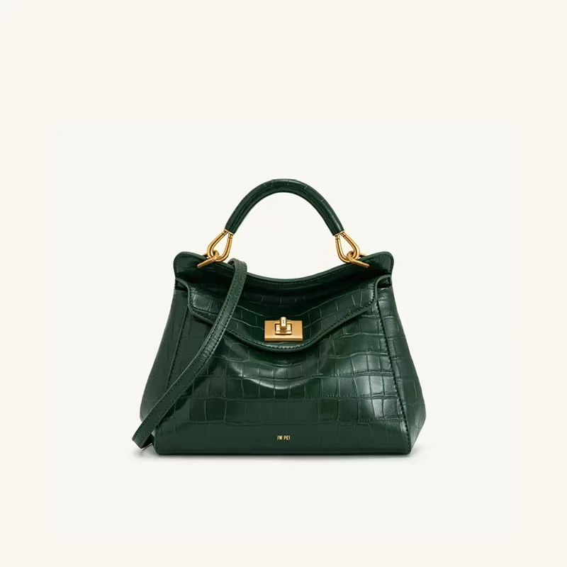 Borsa a Tracolla Donna in Vera Pelle Lucia Lock 26 cm Elegante - immagine 2